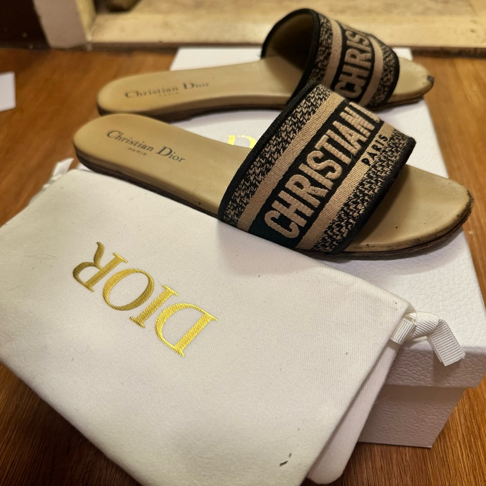 Authentic Christian Dior DWay Slides